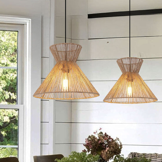 Living Nest UK Handcrafted Paper Rope Pendant Light for Cozy Living Spaces Living Nest UK