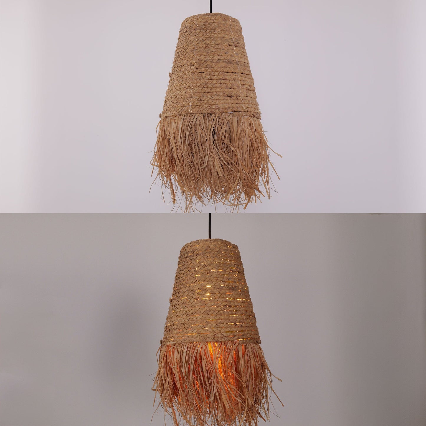 Living Nest UK Zen Wabi-Sabi Woven Pendant Light with Natural Grass Texture Living Nest UK