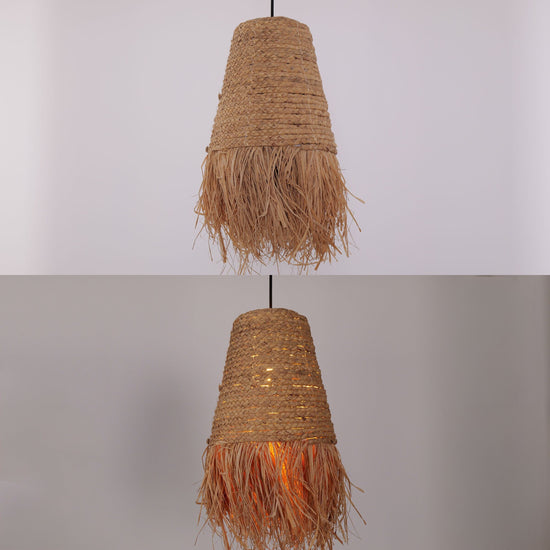 Living Nest UK Zen Wabi-Sabi Woven Pendant Light with Natural Grass Texture Living Nest UK