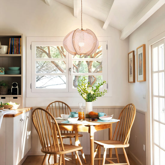 Living Nest UK Rustic Elegance with Paper Rope and Wood Pendant Light Living Nest UK