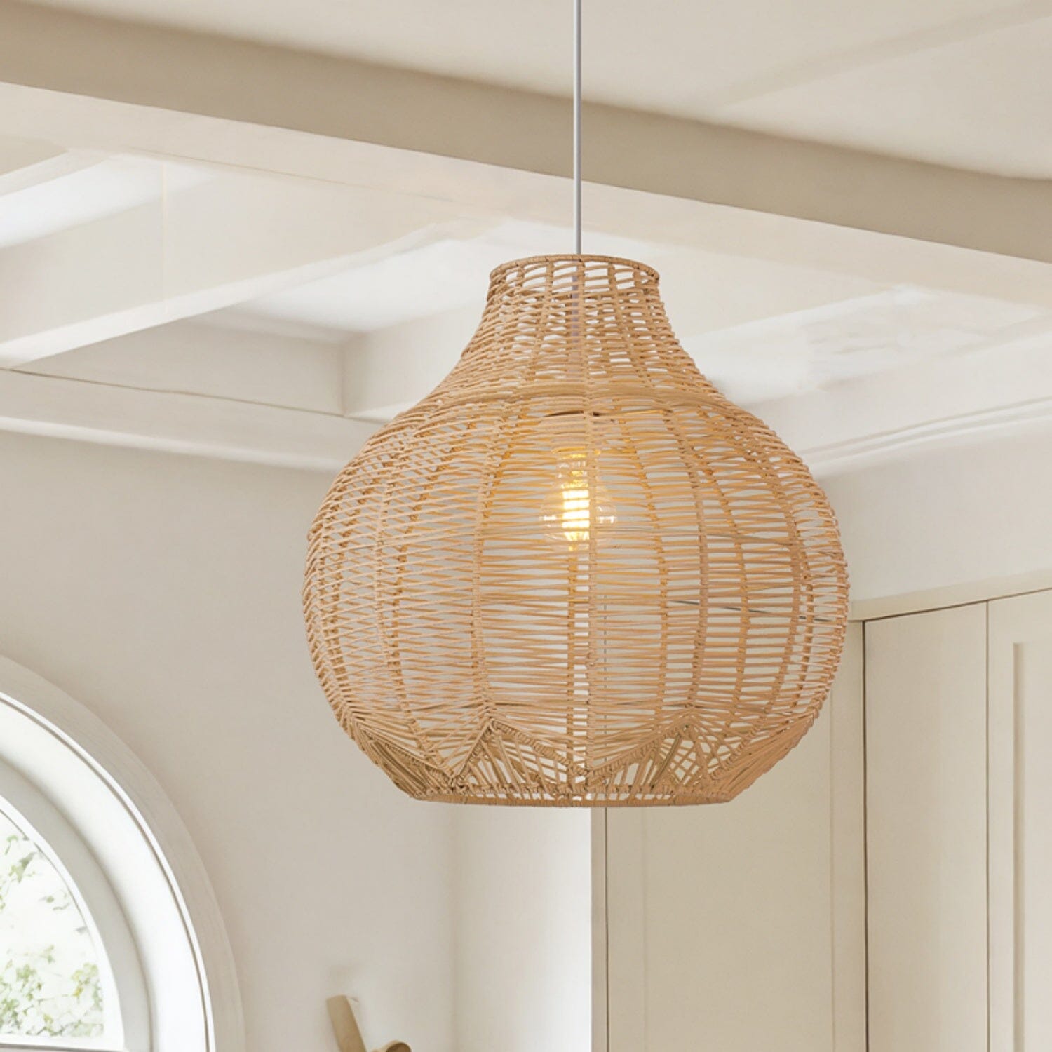 Lightsin Cella-Open-Gourd Japanese Rattan Pendant Light Lightsin UK 1 Unit 