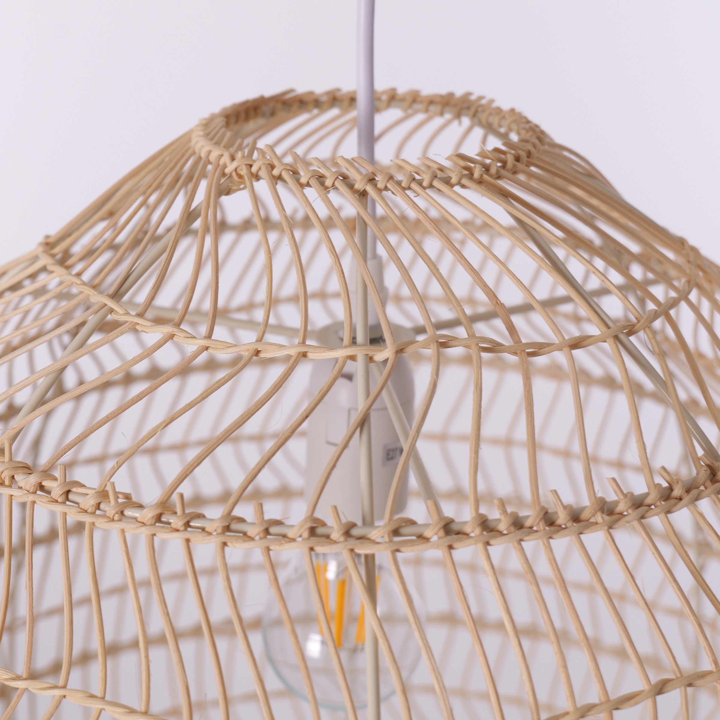 Natural Rattan Pendant Light | Handwoven Ceiling Lamp for Kitchen & Dining Room