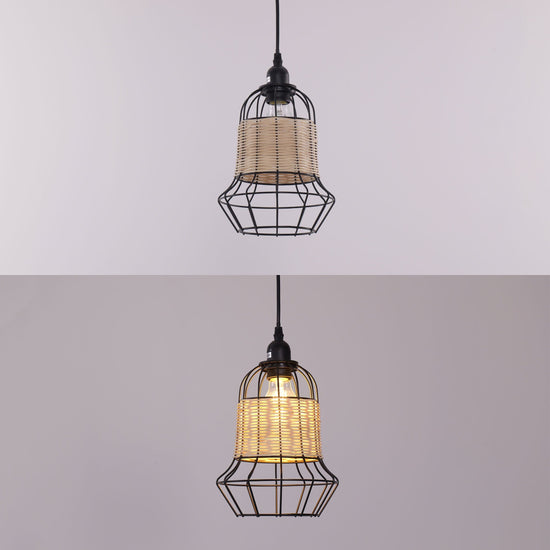 Living Nest UK Basket-Inspired Bar Pendant Light Natural Rattan Pendant Lighting Living Nest UK