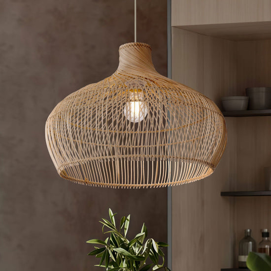 Lightsin Cella-Handwoven Gourd Shaped Rattan Pendant Light Lightsin UK 