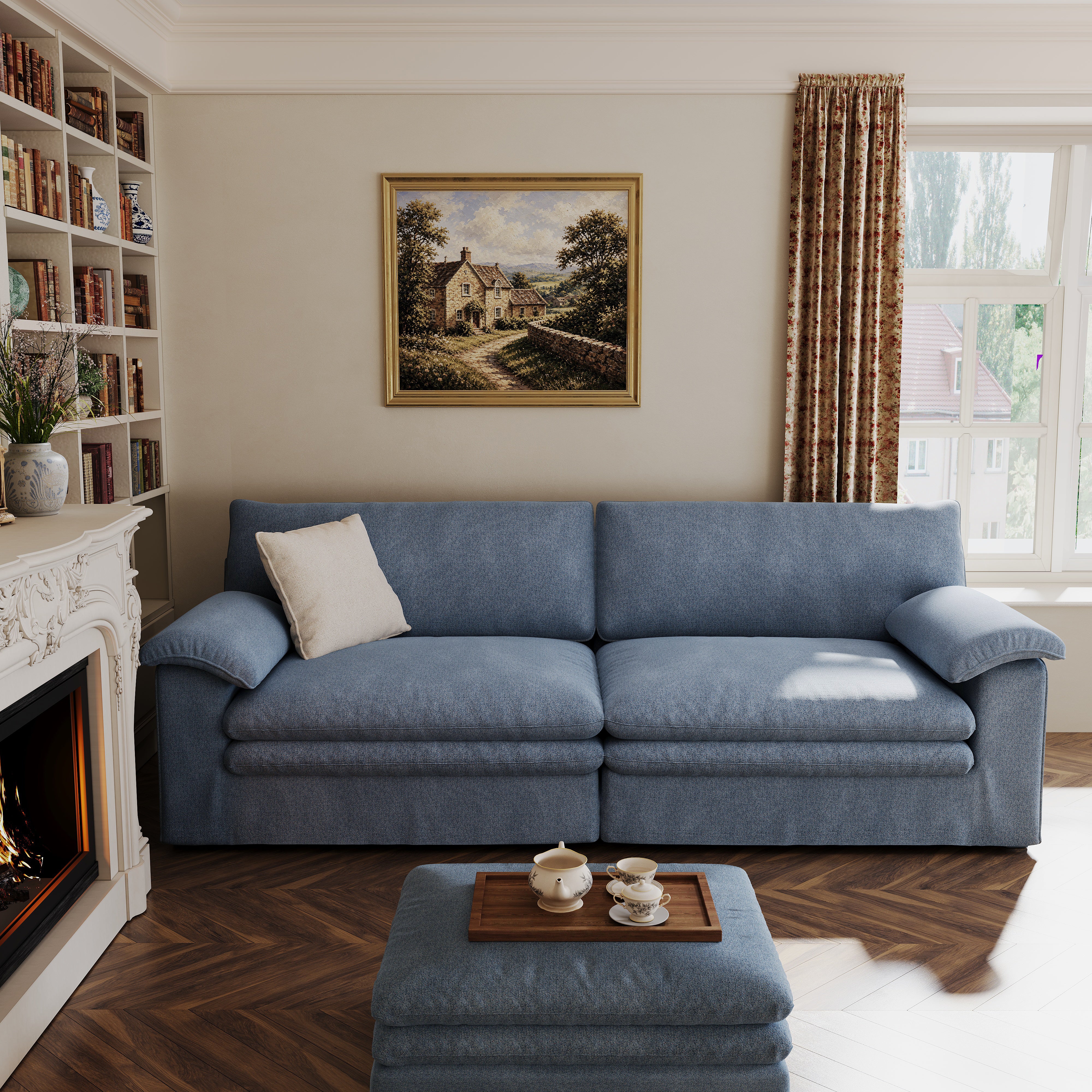 Stylish Lambswool Sofa with Detachable Design