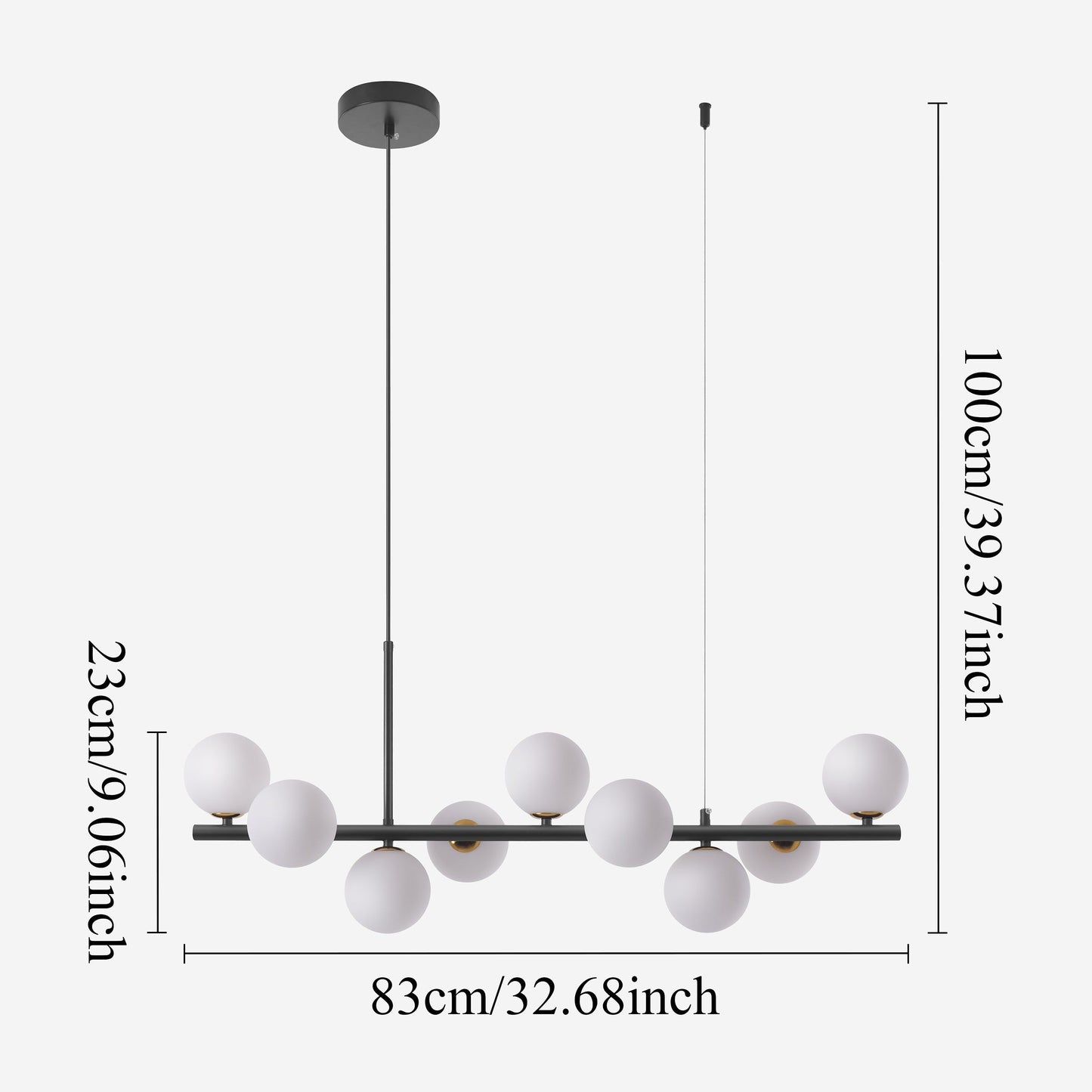 Cumulus - Modern Metal Chandelier with LED White Shade