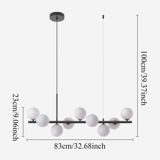 Cumulus - Modern Metal Chandelier with LED White Shade