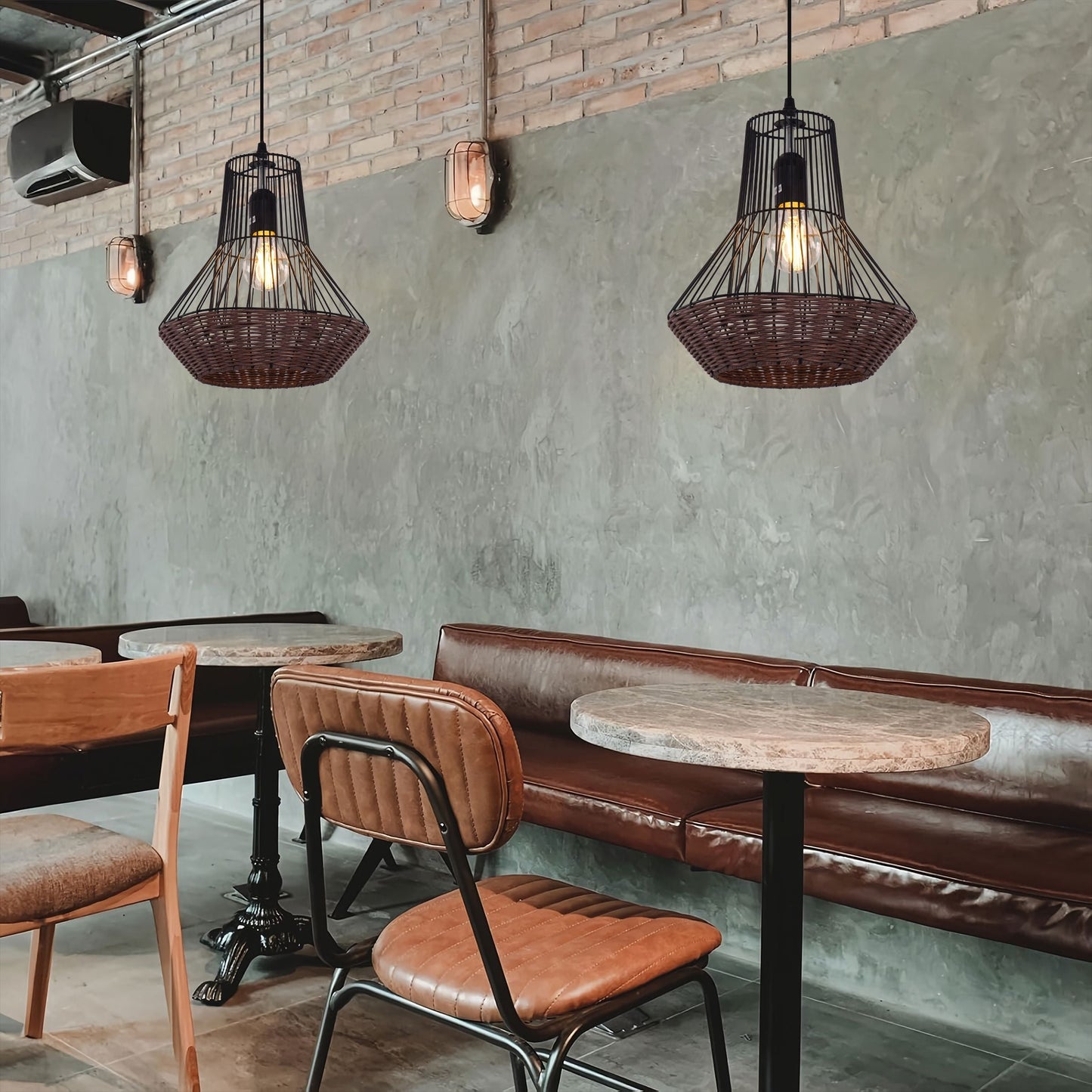 Lightsin Geometric Rattan Pendant Light for Timeless Elegance and Warmth Lightsin UK 