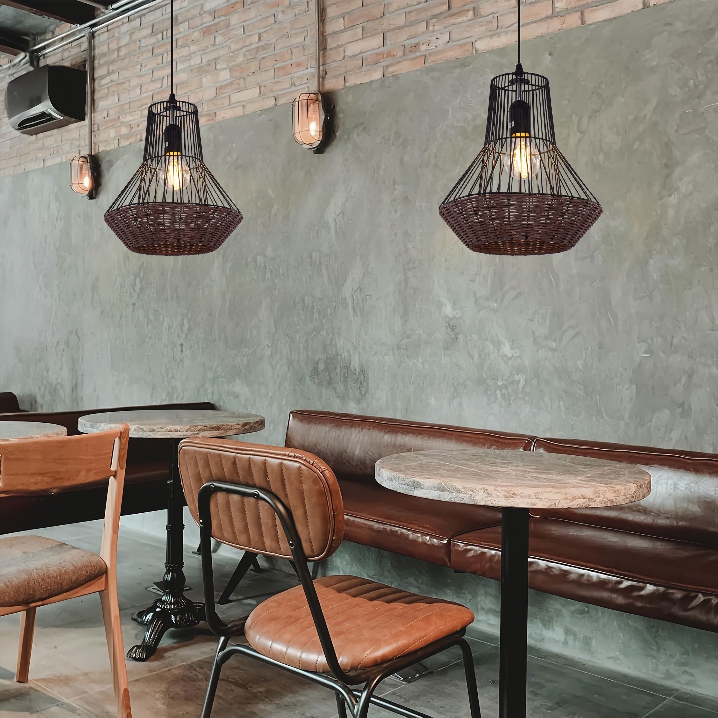 Lightsin Geometric Rattan Pendant Light for Timeless Elegance and Warmth Lightsin UK 