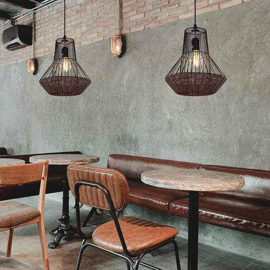 Lightsin Geometric Rattan Pendant Light for Timeless Elegance and Warmth Lightsin UK 