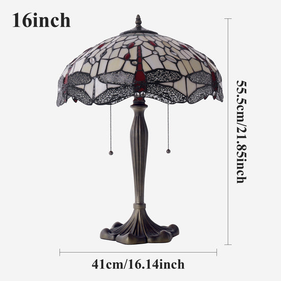 Tiffany Table Lamp | Handcrafted Stained Glass Dragonfly Series