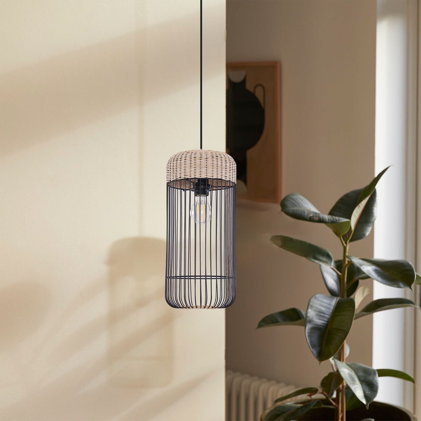 Lightsin Woven Rattan Cylinder Pendant Light for Warm and Inviting Spaces Lightsin UK 