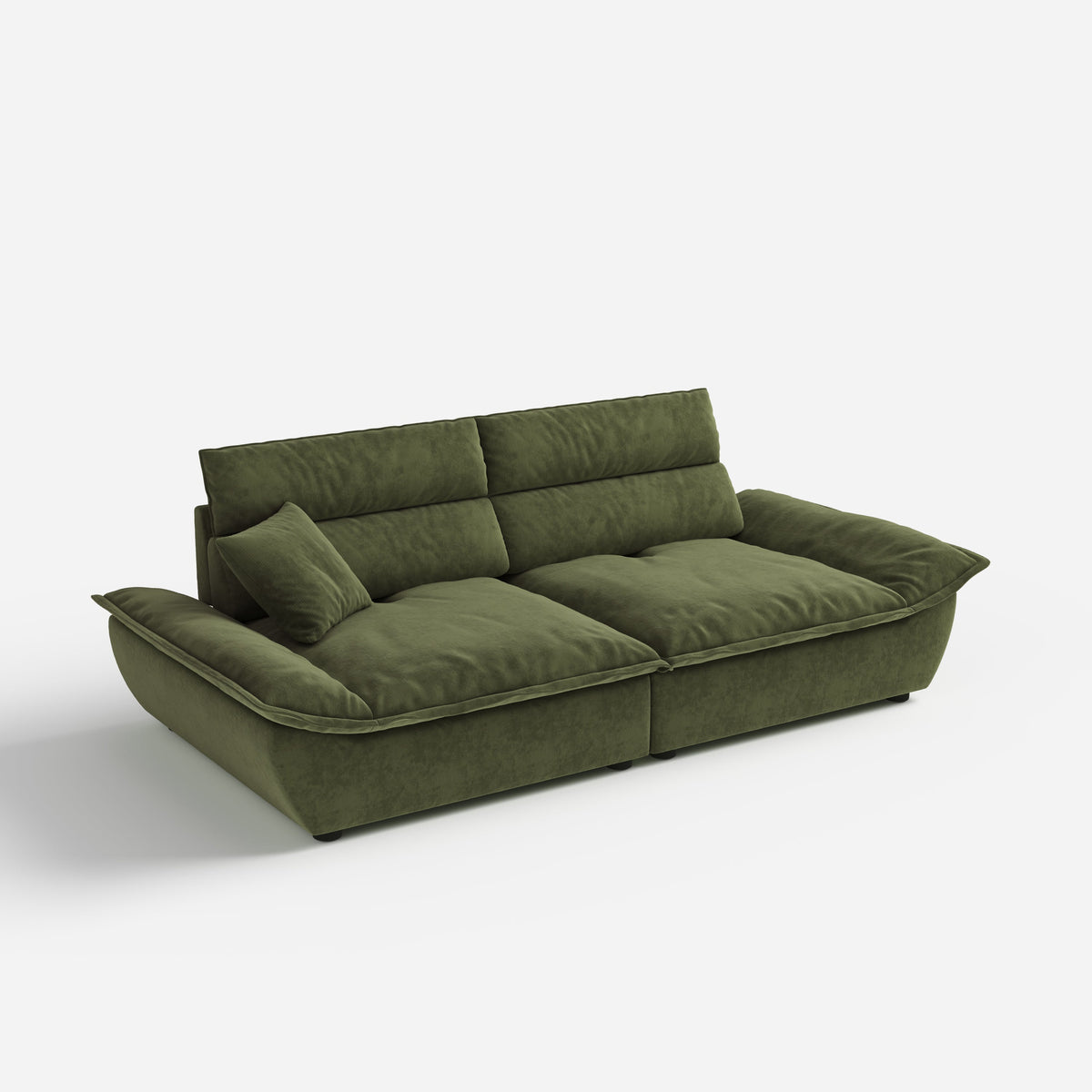 Adjustable Backrest Sailboat Corduroy Sofa Green