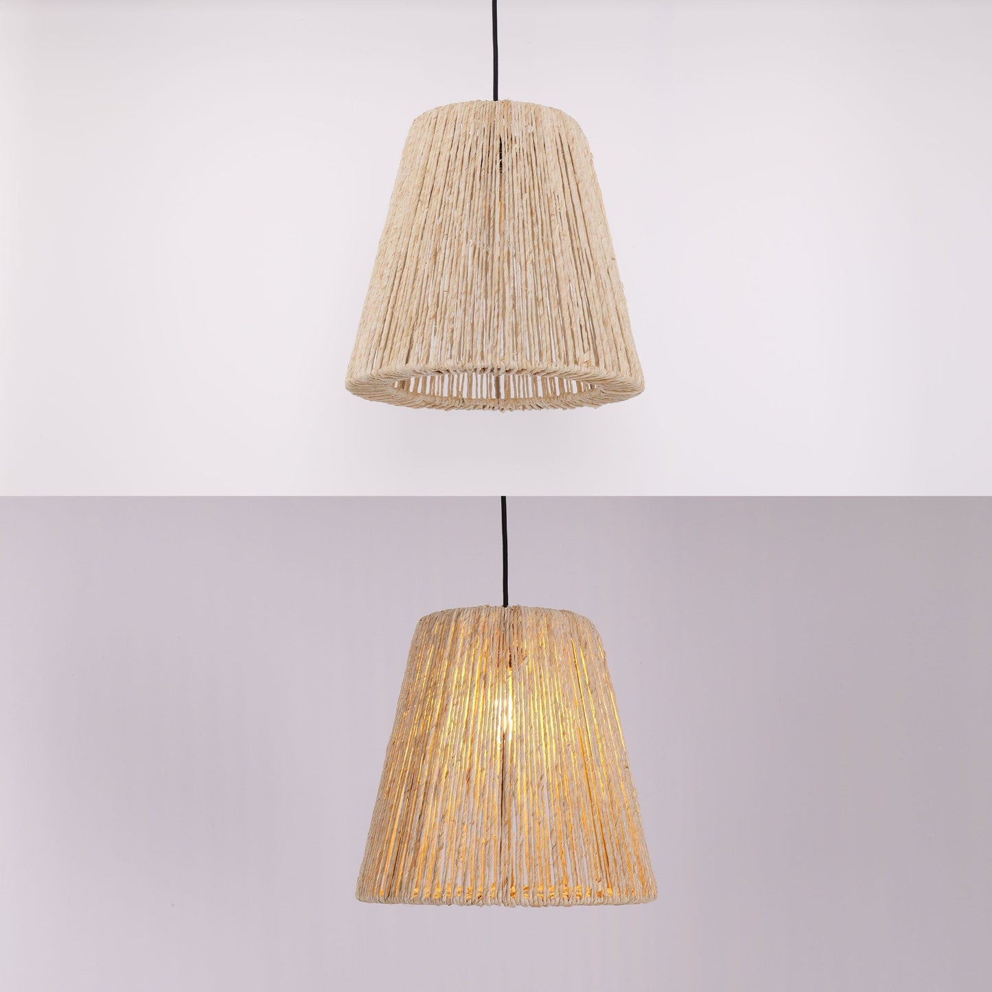Living Nest UK Rustic Hemp Rope Woven Pendant Light for Cozy Interiors Living Nest UK