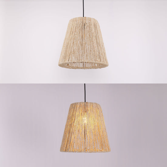 Living Nest UK Rustic Hemp Rope Woven Pendant Light for Cozy Interiors Living Nest UK