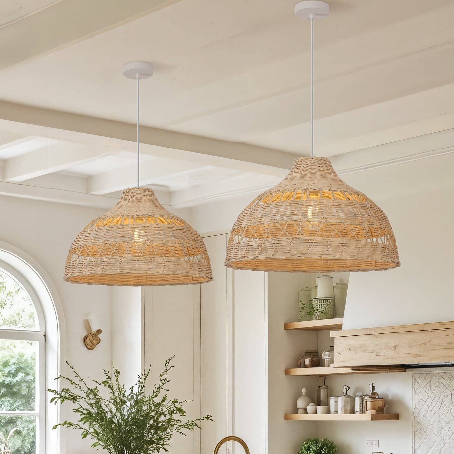 Lightsin Cella-Natural Rattan Pendant Light - Handwoven Ceiling Light, Durable & Rustic Lightsin UK 