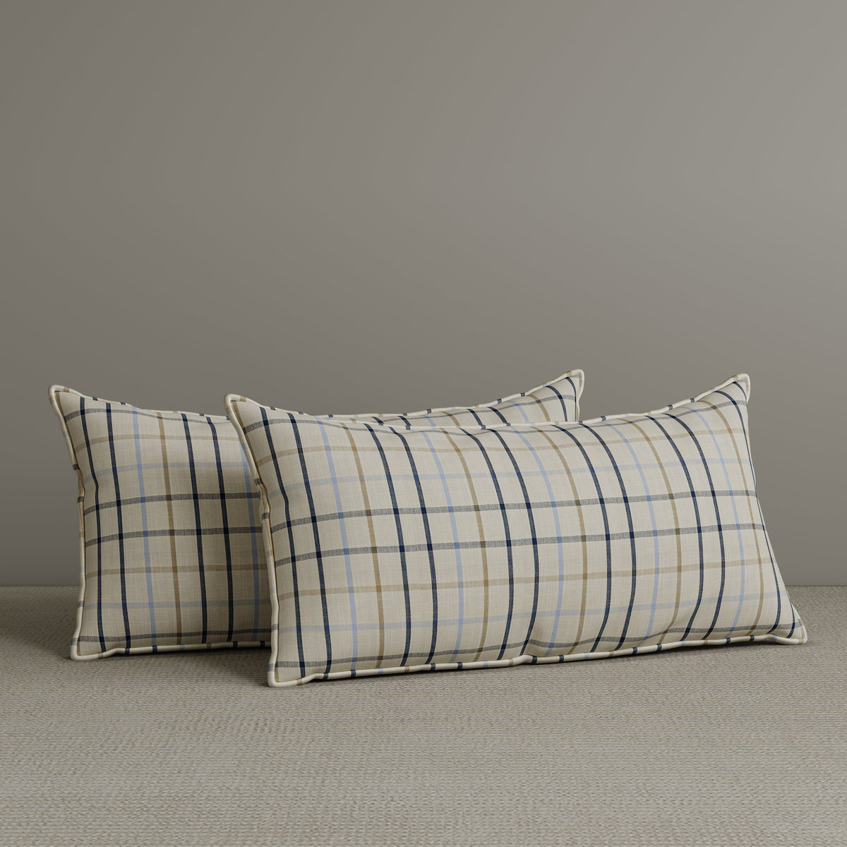 🎁 Exclusive Waist Cushion in Light Blue Checkered Cotton Linen, 56*27*12 CM (100% off)