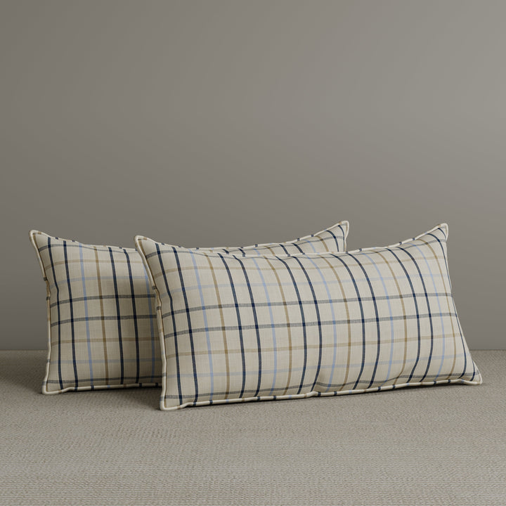🎁 Exclusive Waist Cushion in Light Blue Checkered Cotton Linen, 56*27*12 CM (100% off)