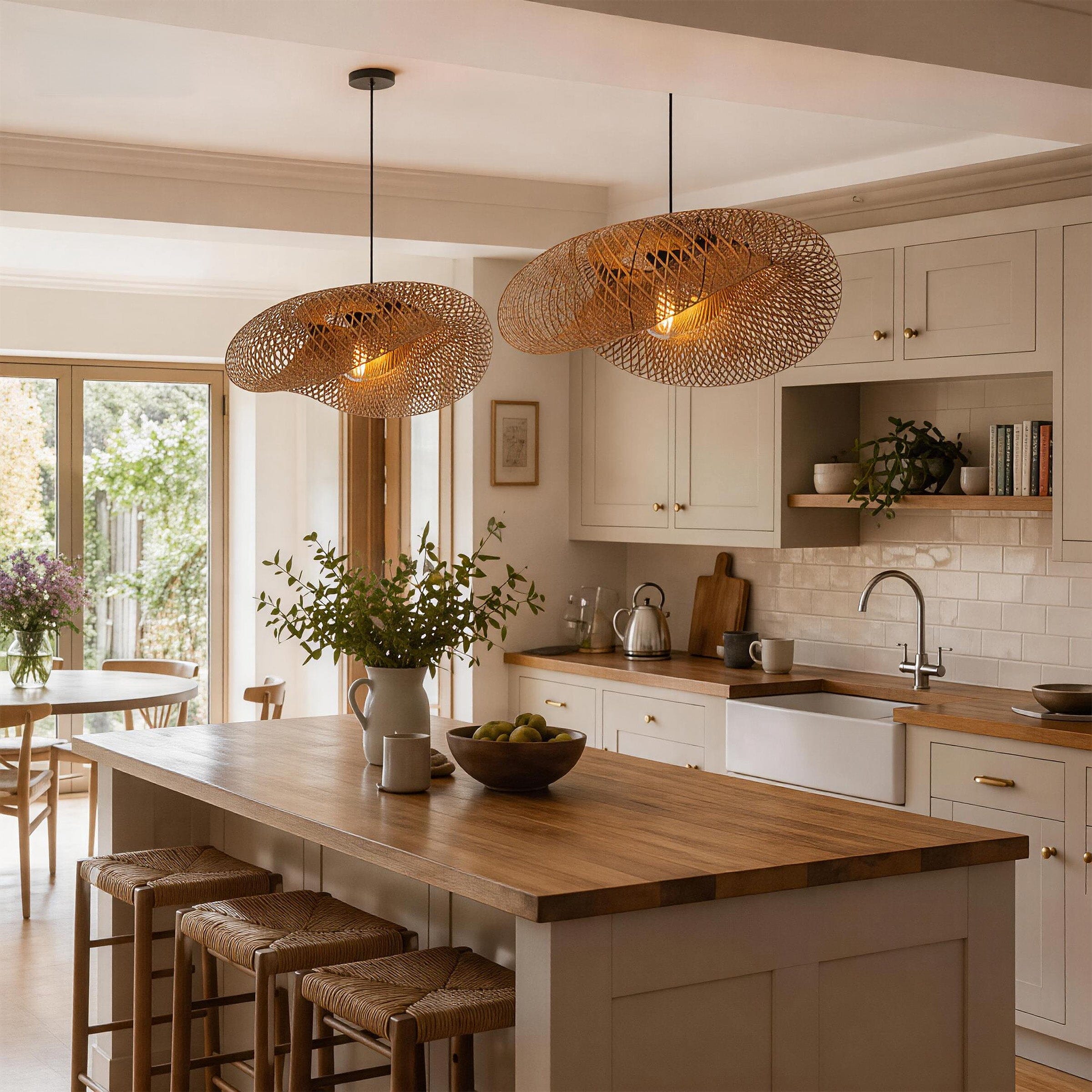 Lightsin Eco-Friendly Handmade Bamboo Pendant Light 60/80cm for Dining Room & Living Room Lightsin UK 