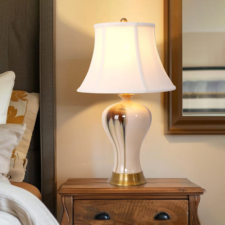 Living Nest UK Black Gold Gradient Glazed Ceramic Table Lamp Vase Lamp Living Nest UK
