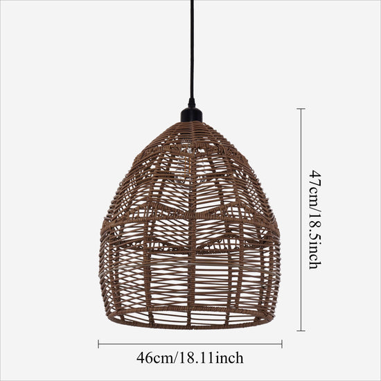 Living Nest UK Bohemian Woven Rattan Pendant Light Wicker Ceiling Fixture Living Nest UK