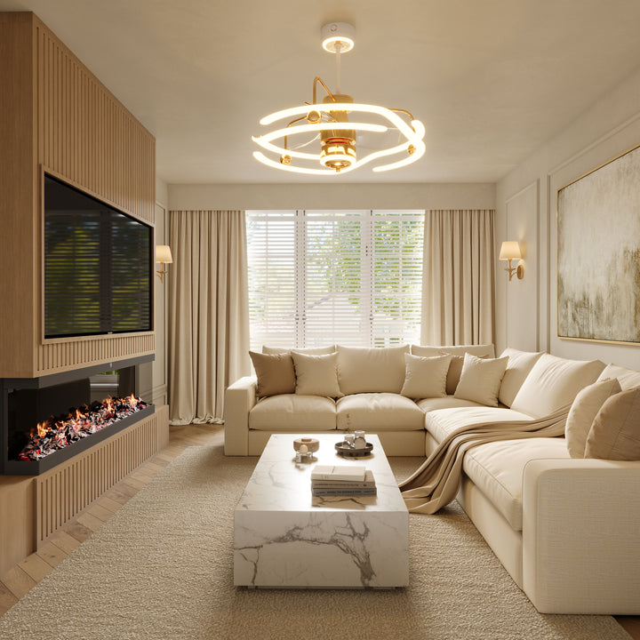 Modern Ceiling Fan Light with Remote Control Low-Noise Adjustable Fan Light
