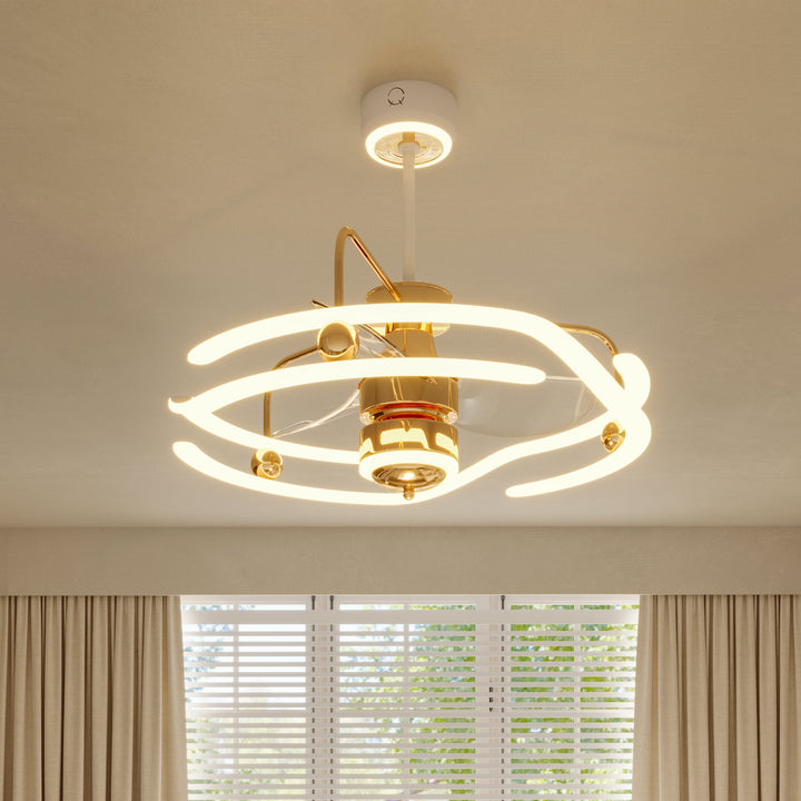 Modern Ceiling Fan Light with Remote Control Low-Noise Adjustable Fan Light