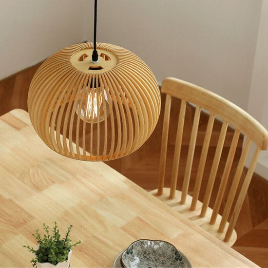 Lightsin Wooden Ceiling Pendant Light Modern Rustic Hanging Lamp for Living Room Kitchen Lightsin UK 