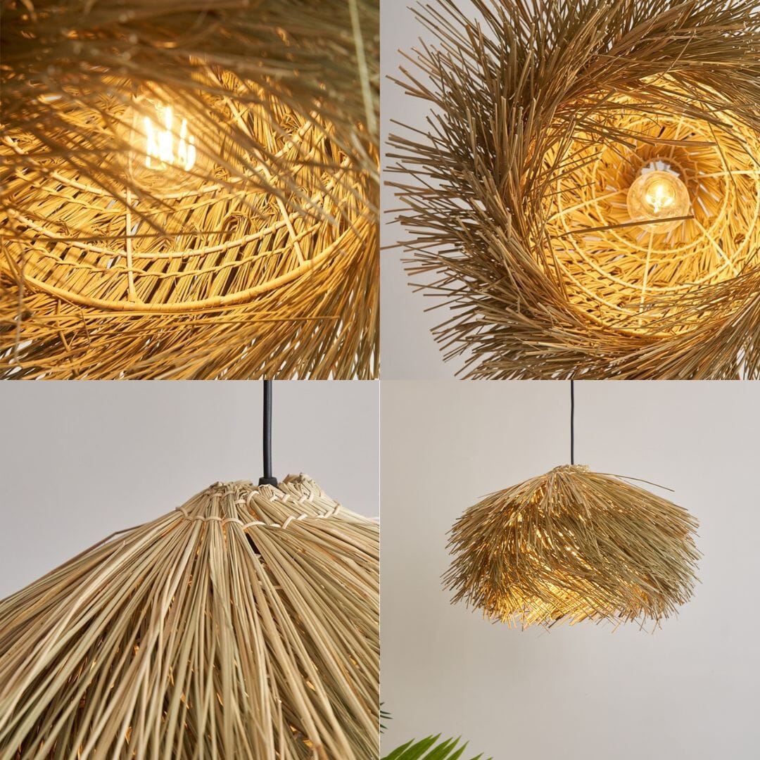 Lightsin Straw Stack Shaped Rattan Woven Pendant Light Lightsin UK 