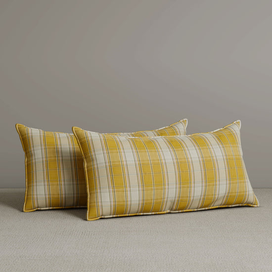 Exclusive Waist Cushion in Yellow Checkered Cotton Linen, 56*27*12 CM Cottonfy UK 2 PCS In Stock 