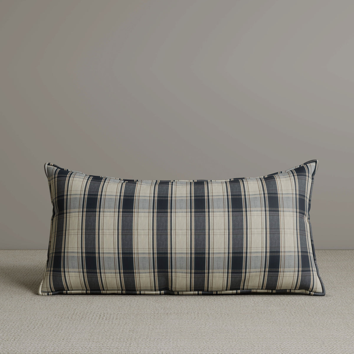 Exclusive Waist Cushion in Black Checkered Cotton Linen, 56*27*12 CM Cottonfy UK 1 PC In Stock 