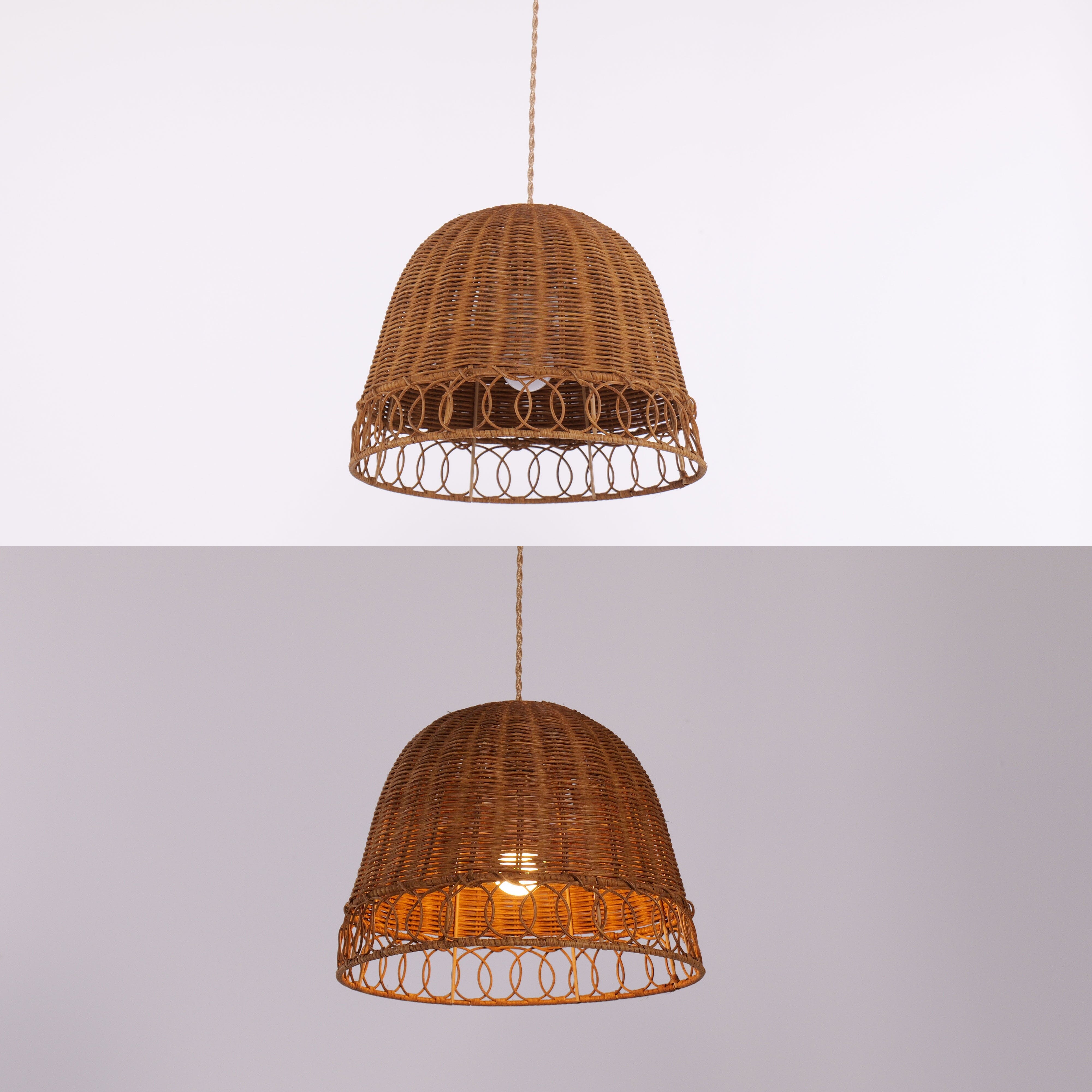Living Nest UK Handwoven Rattan Pendant Light for Cozy Living Spaces Living Nest UK
