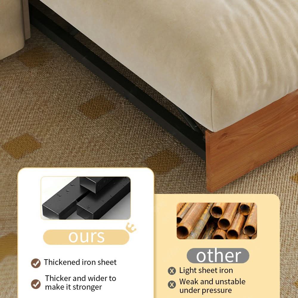 livingnest Solid Wood Folding Sofa Bed with Sleeper Chaise livingnest UK 