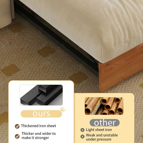 livingnest Solid Wood Folding Sofa Bed with Sleeper Chaise livingnest UK 