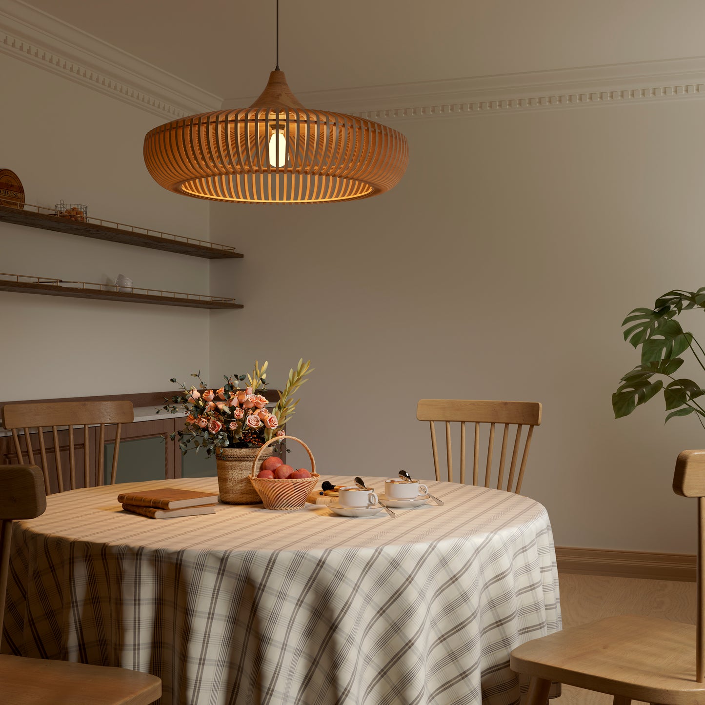 Shadome-Handcrafted Wooden Kitchen Pendant Light Fixtures