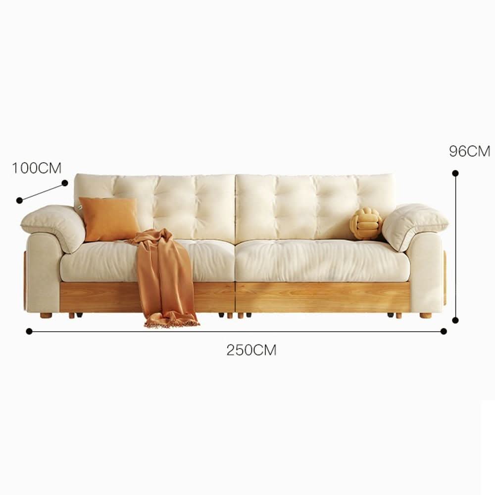 livingnest Solid Wood Folding Sofa Bed with Sleeper Chaise livingnest UK 