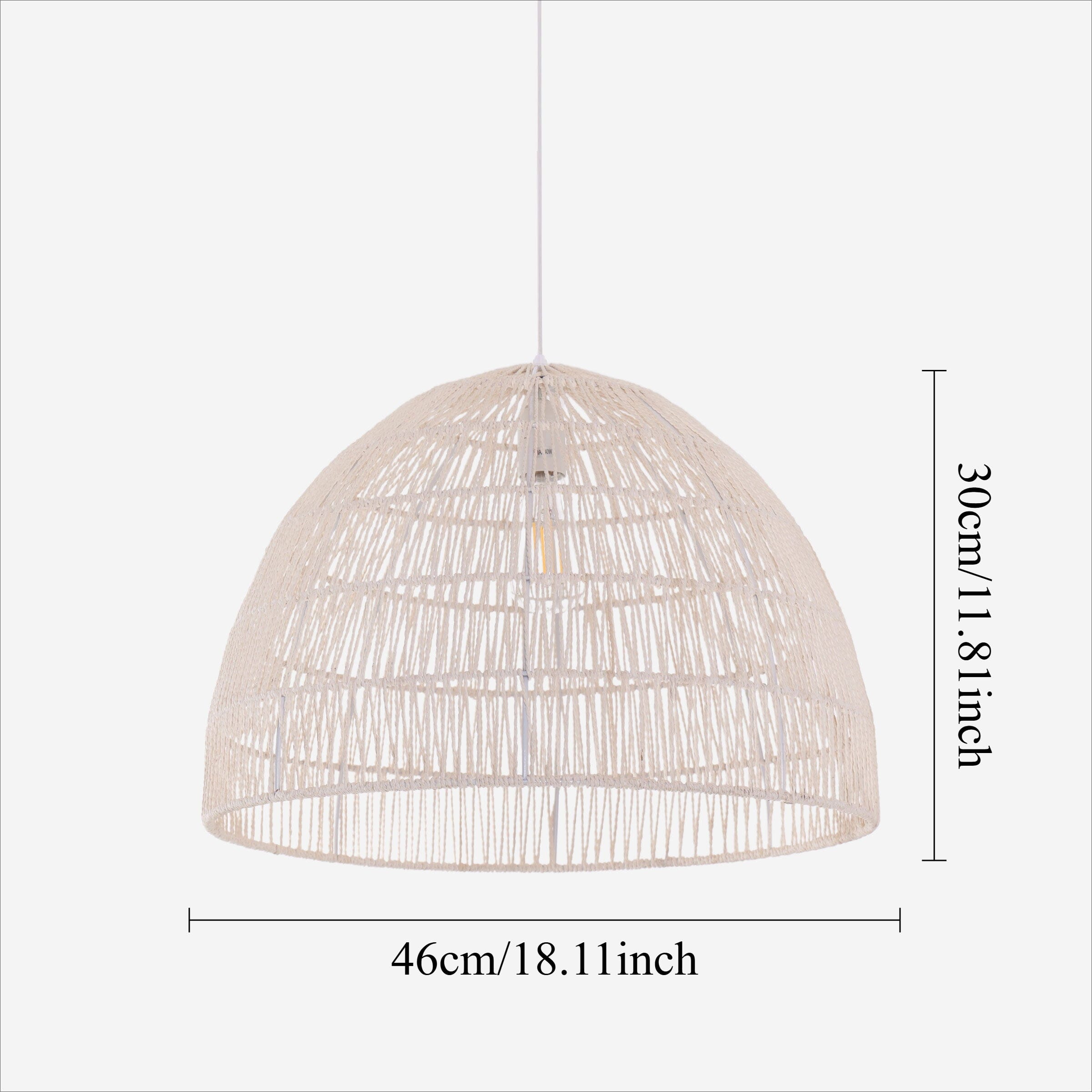 Living Nest UK Handwoven Paper Rope Dome Pendant Light with Iron Frame Living Nest UK