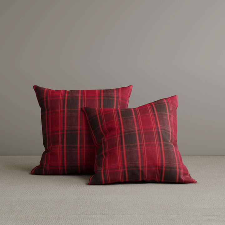 Square Exclusive Design Cushion in Garnet Red Plaid Cotton Linen, 45*45CM Cottonfy UK 2 PCS 