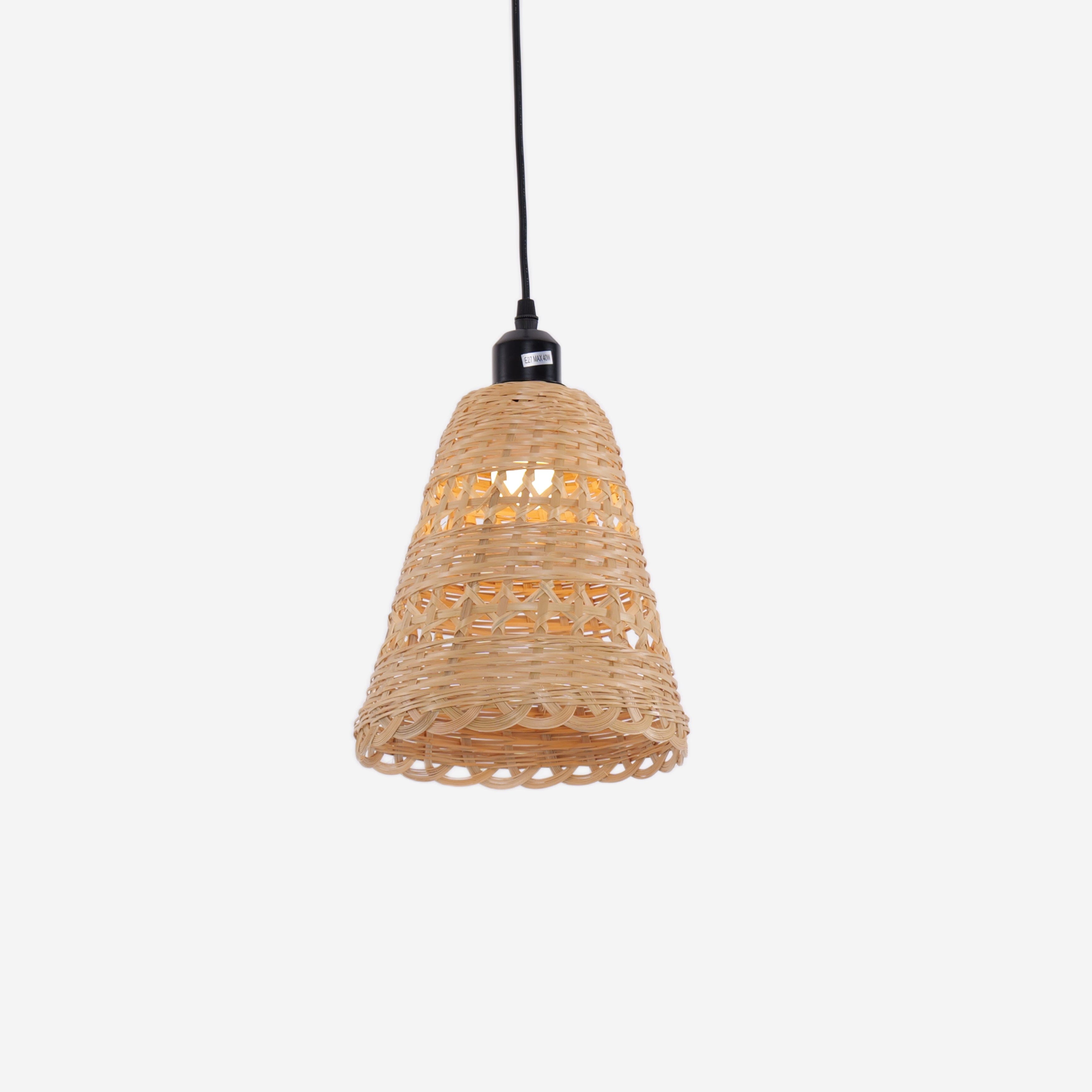 Lightsin Modern Bamboo Handwoven Warm Glow Pendant Light Lightsin UK 