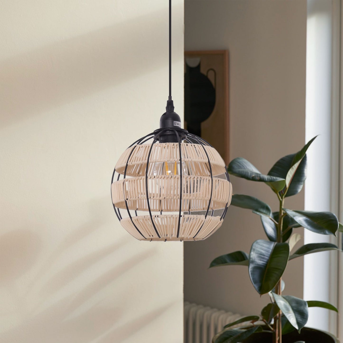 Living Nest UK Woven Sphere Pendant Light for Cozy Natural Elegance Living Nest UK