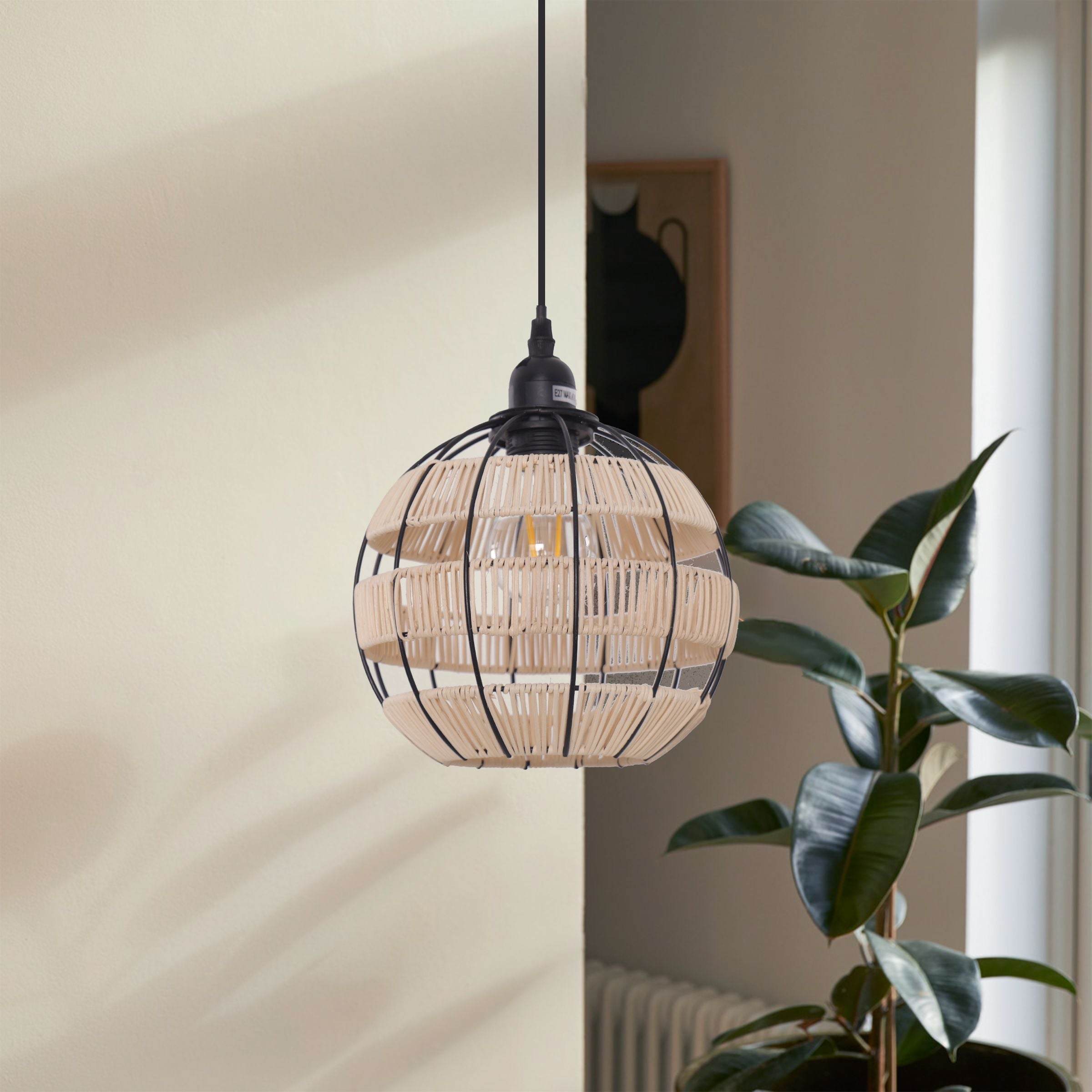Living Nest UK Woven Sphere Pendant Light for Cozy Natural Elegance Living Nest UK