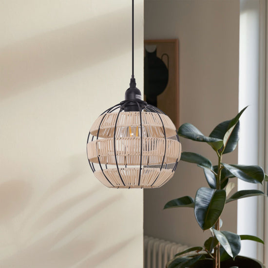 Living Nest UK Woven Sphere Pendant Light for Cozy Natural Elegance Living Nest UK