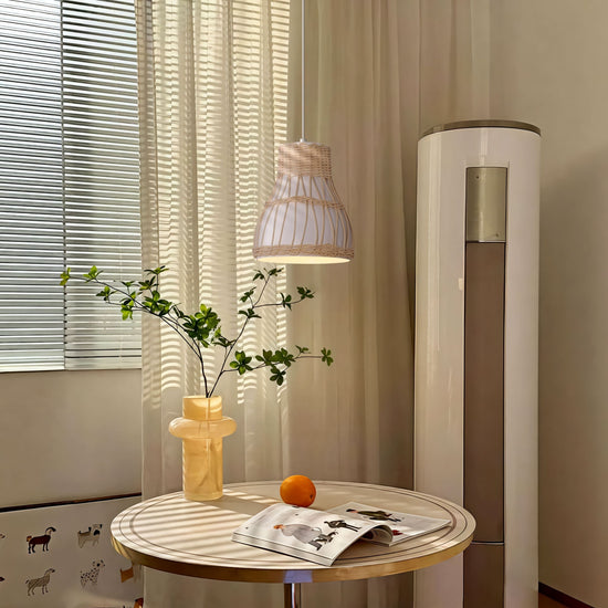 Lightsin Modern Rattan Pendant Light Available in Grey, Pink, and White Lightsin UK White 1 Unit 
