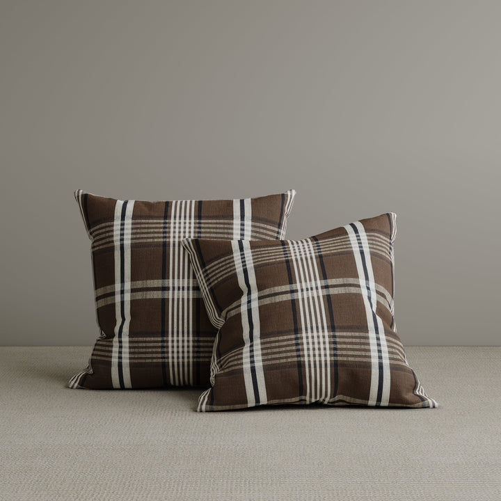 🎁 Square Exclusive Design Cushion in Brown Checkered Cotton Linen, 45*45CM (100% off)