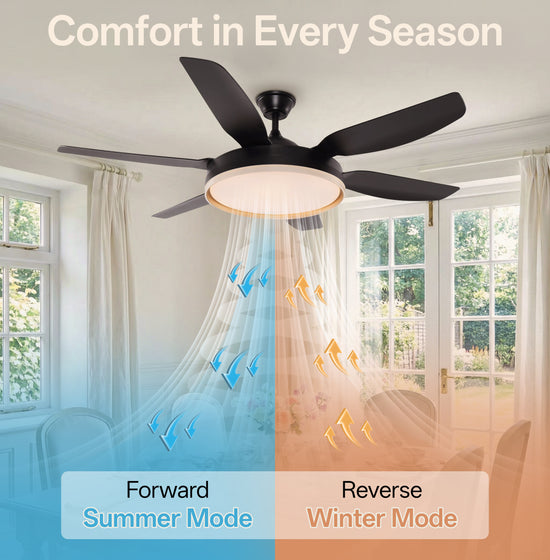 Black 56inch Ceiling Fan Light with Remote
