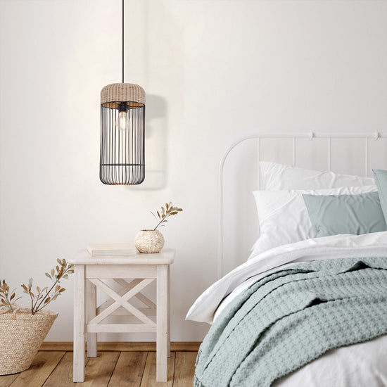 Lightsin Woven Rattan Cylinder Pendant Light for Warm and Inviting Spaces Lightsin UK 