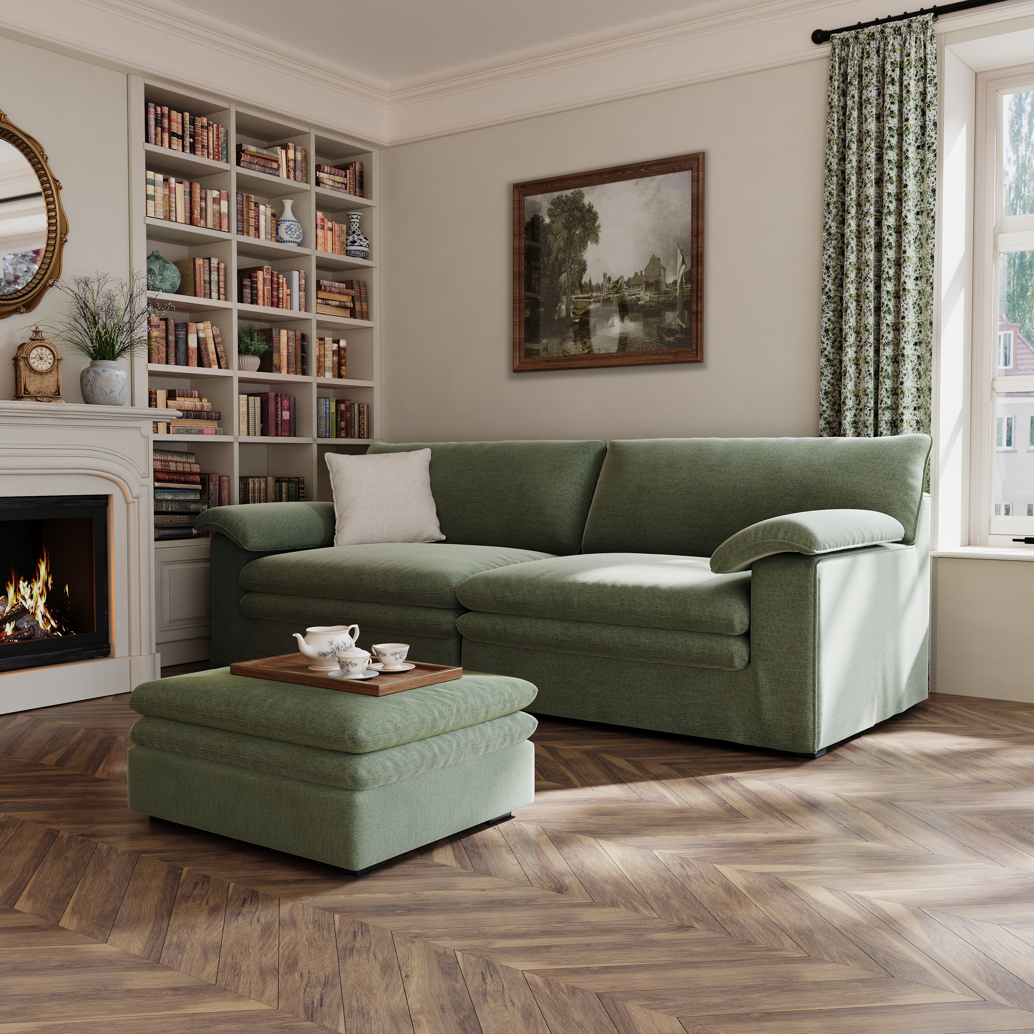 Stylish Lambswool Sofa with Detachable Design