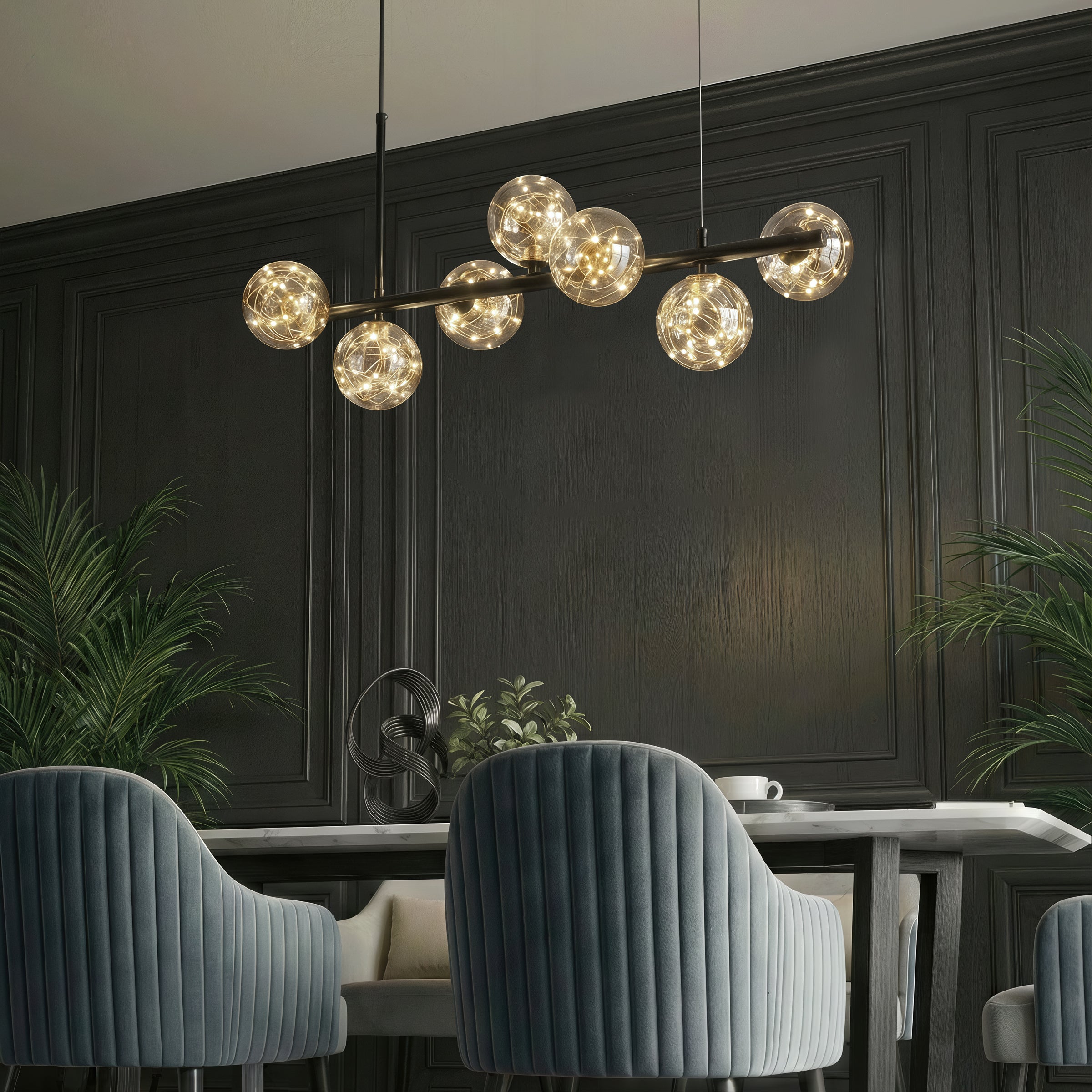 Cumulus - Modern Metal Chandelier with LED Starry Sky Effect