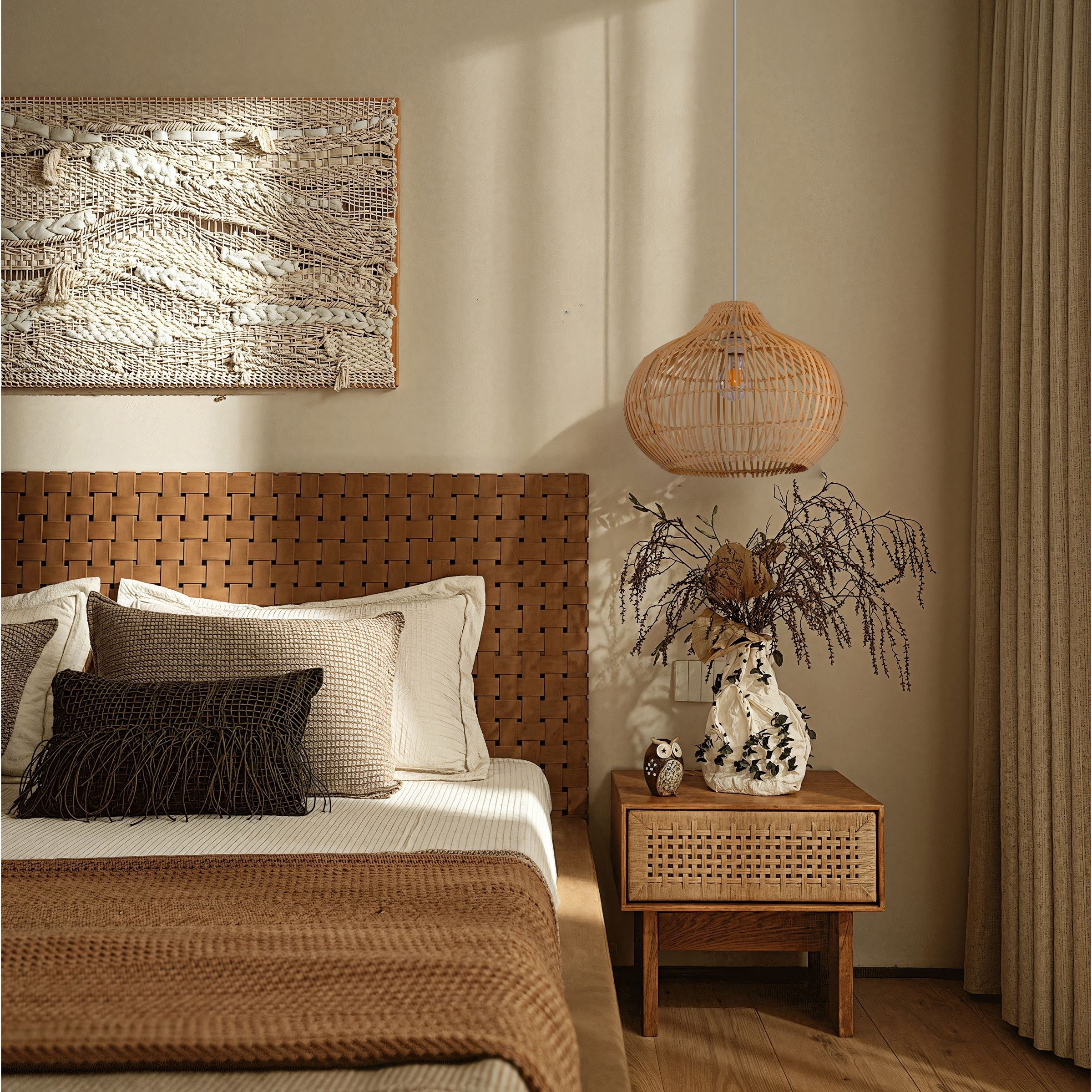 Lightsin Natural Bamboo Basket Shape Pendant Light Lightsin UK 