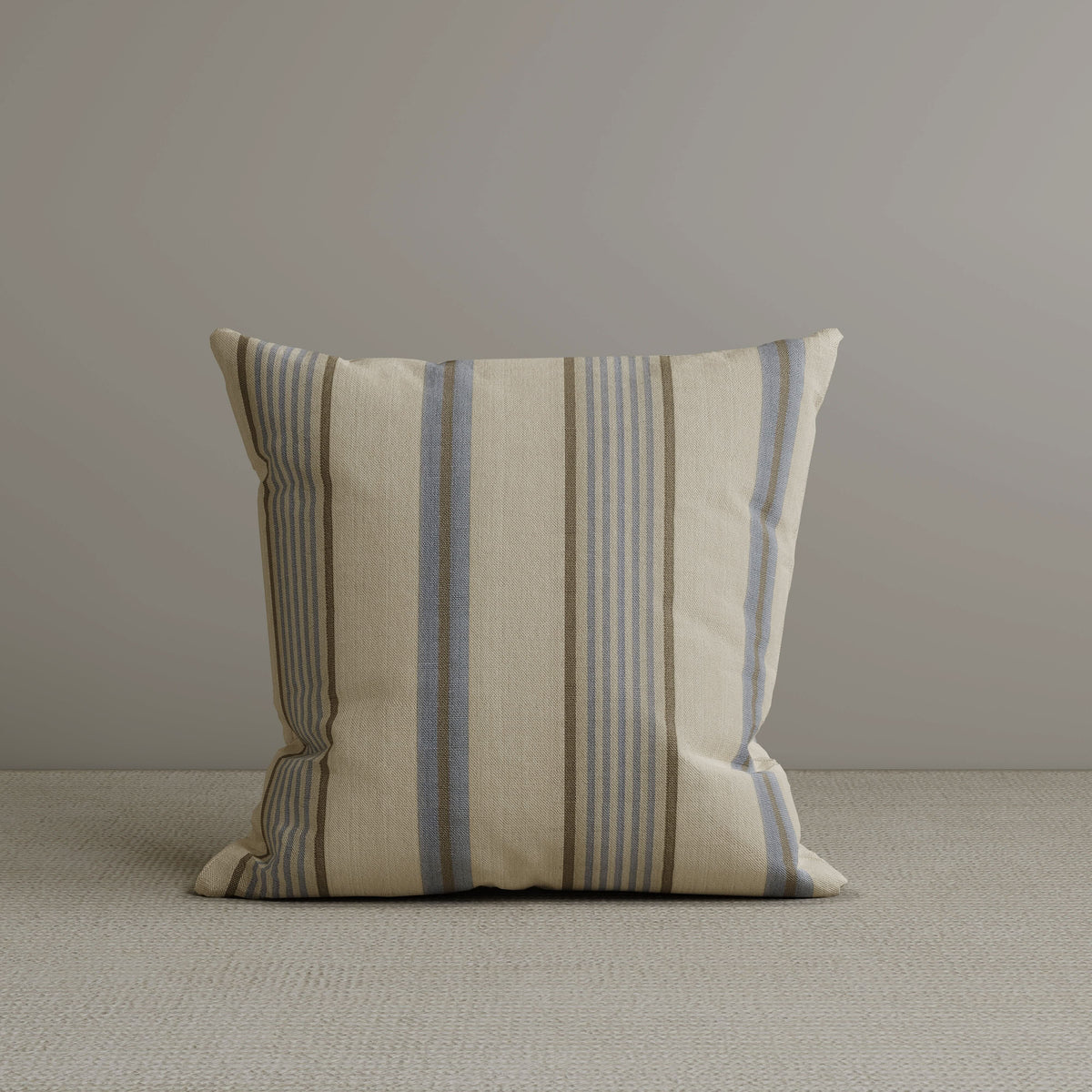 Cottonfy Square Exclusive Design Cushion in Sky Blue Striped Cotton Linen, 45*45CM Living and Home 